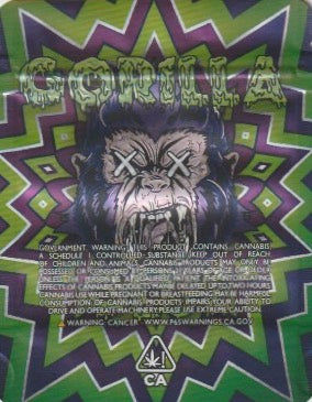 1/8 OZ - MYLAR BAGS (50 CT) - "GORILLA GLUE"