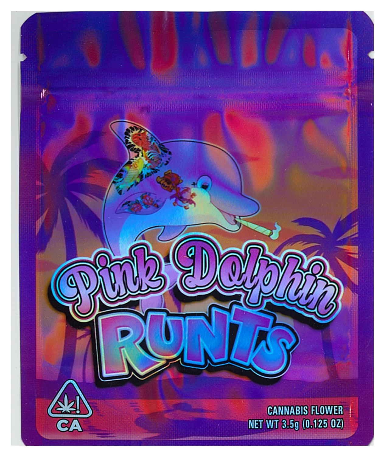 1/8 OZ - MYLAR BAGS (100 CT) - "PINK DOLPHIN RUNTZ"