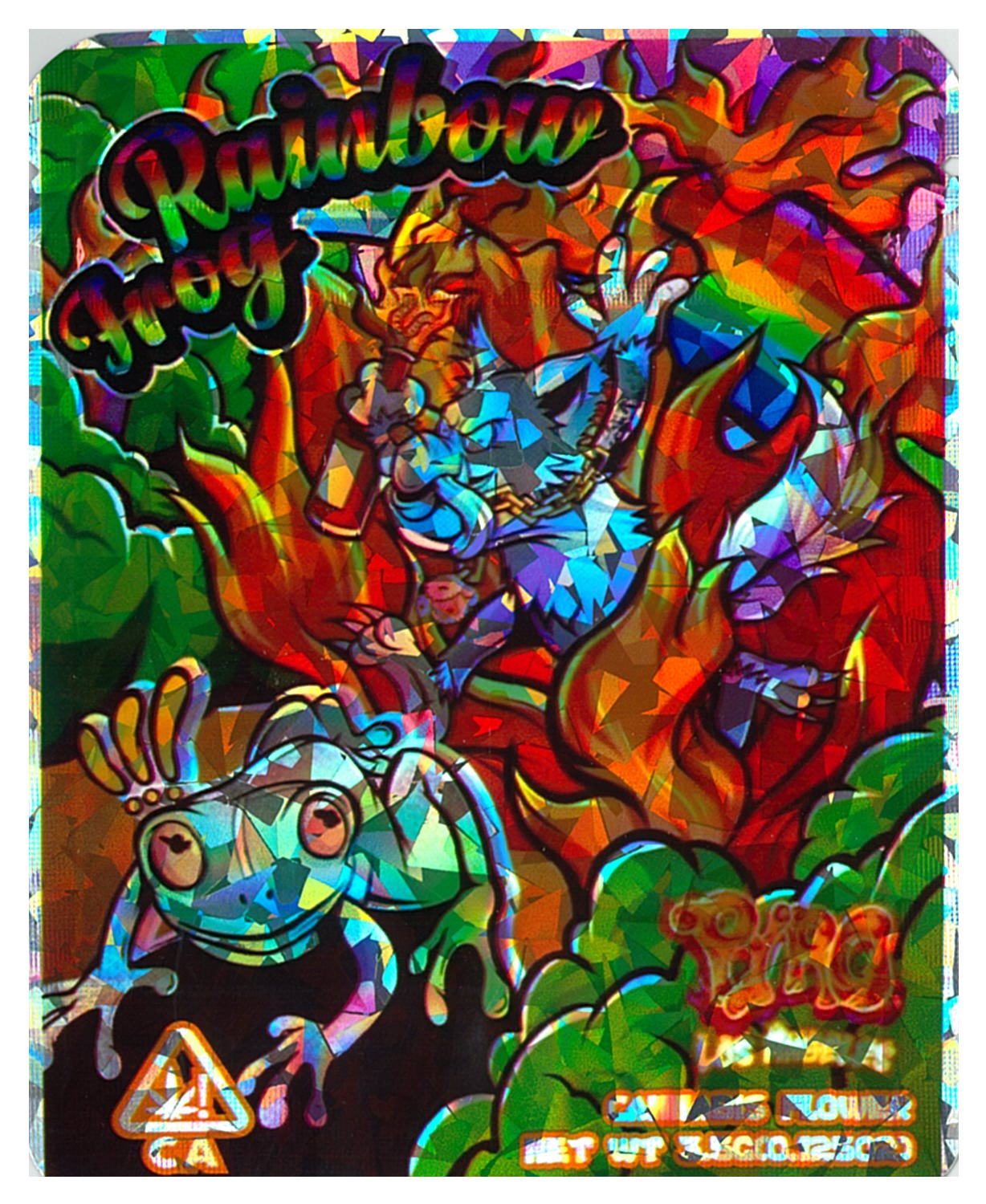 1/8 OZ - MYLAR BAGS (100 CT) - "RAINBOW FROG"