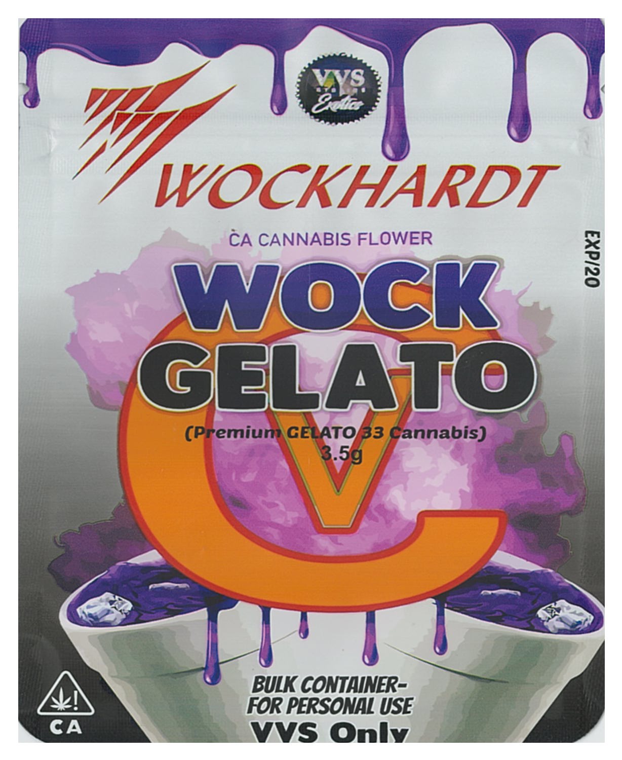1/8 OZ - MYLAR BAGS (100 CT) - "WOCK GELATO"