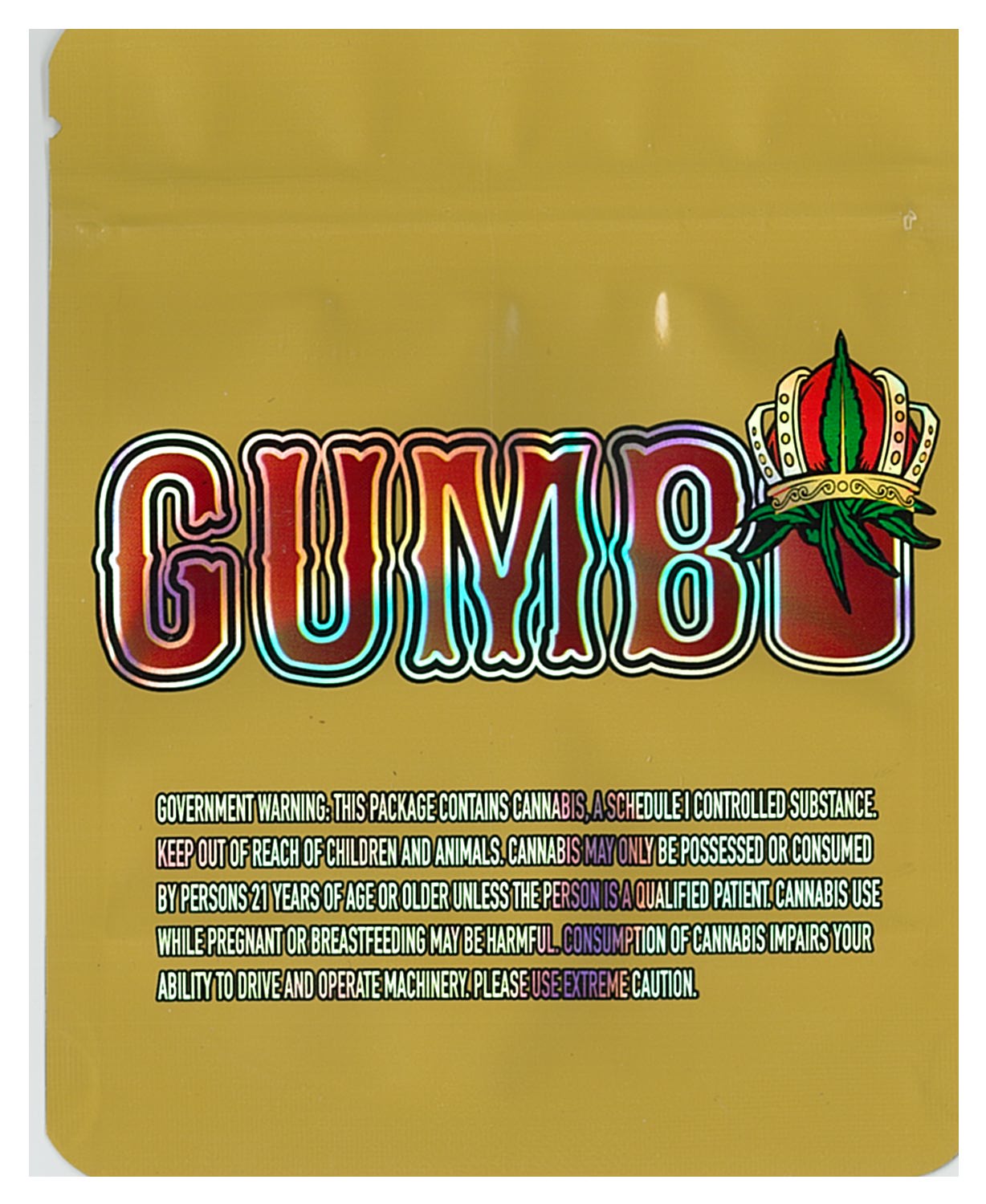 1/8 OZ - MYLAR BAGS (50 CT) - "YELLOW KING MINUTE GUMBO NEW DROP"
