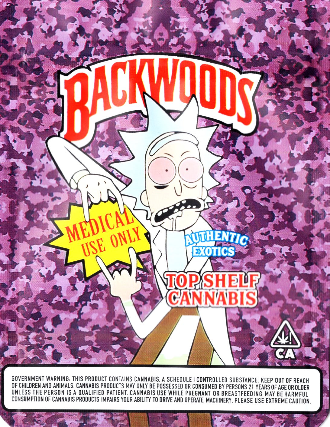 1/8 OZ - MYLAR BAGS (100 CT) - "BACKWOODS RICK"