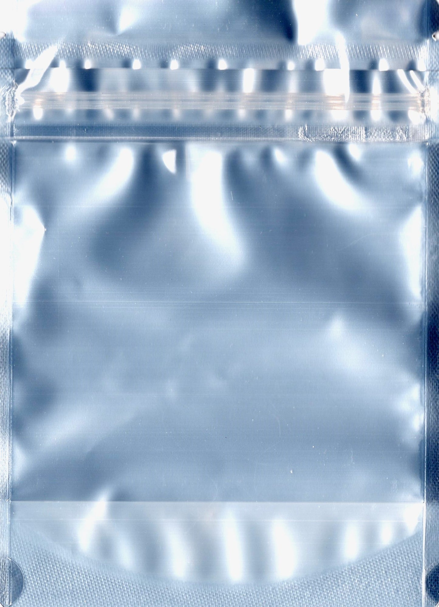 1/8 OZ - MYLAR CHILDPROOF BAGS 100 COUNT - PLAIN BLACK/CLEAR