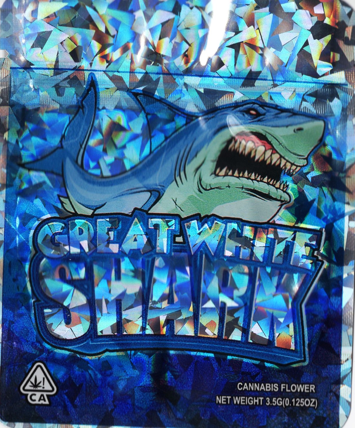 1/8 OZ - MYLAR BAGS (100 CT) - "GREAT WHITE SHARK"