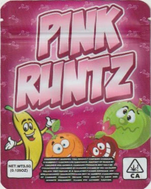 1/8 OZ -  MYLAR BAGS (50 CT) - "PINK RUNTZ"