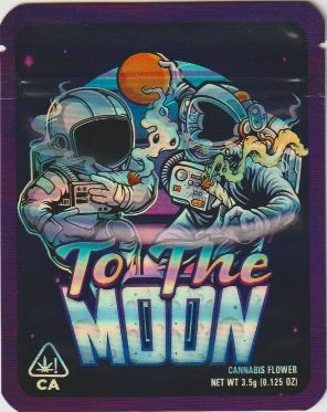 1/8 OZ -  MYLAR BAGS (50 CT) - "TO THE MOON"