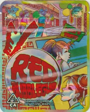 1/8 OZ -  MYLAR BAGS (50  CT) - "RED BUBBLEGUM"