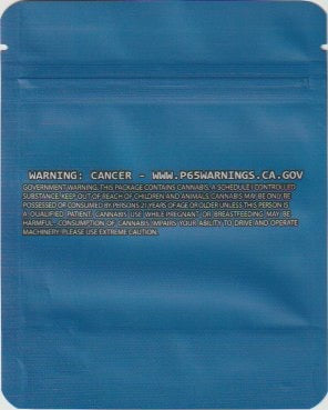 1/8 OZ -  MYLAR BAGS (50  CT) - "BLUE GUMMY FRUNAZ"