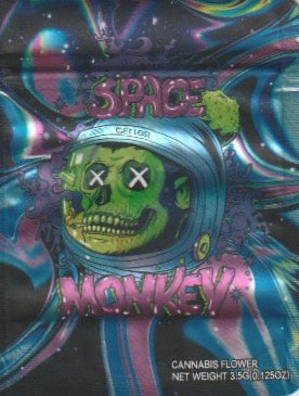 1/8 OZ -  MYLAR BAGS (50 CT) - "SPACE MONKEY"