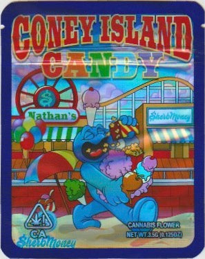 1/8 OZ -  MYLAR BAGS (50  CT) - "CONEY ISLAND CANDY"