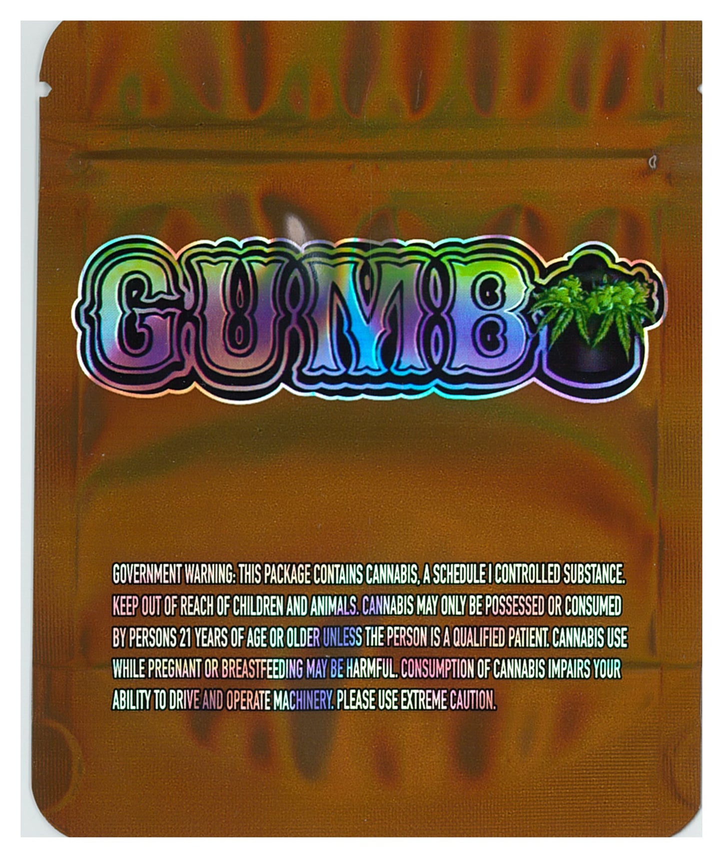 1/8 OZ -  MYLAR BAGS (100 CT) - "GUMBO NOTHING BUT FIRE"