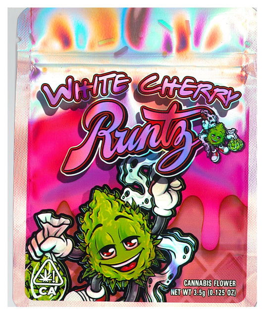 1/8 OZ -  MYLAR BAGS (100 CT) - "WHITE CHERRY RUNTS"