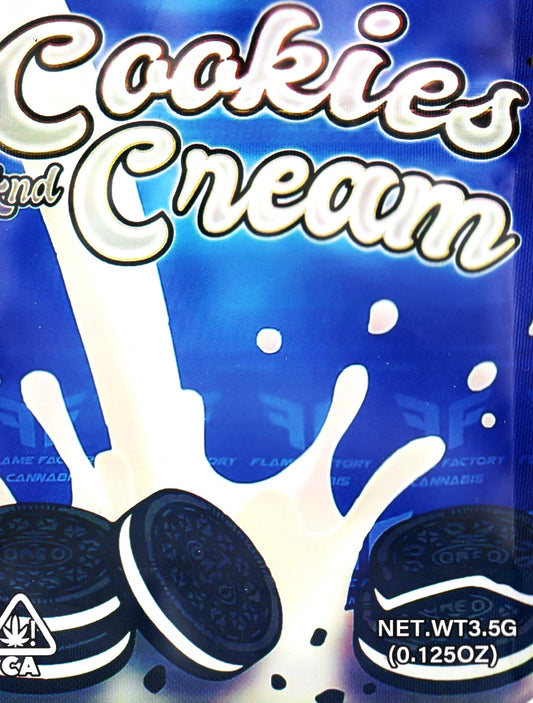 1/8 OZ -  MYLAR BAGS (100 CT) - "COOKIES AND CREAM"